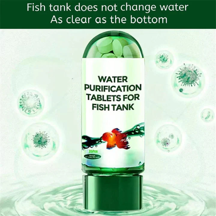 Aquarium Water Purification Tablets – Safe for All Fish - 1 to 2 Pills per 10L | Buy 1 Get 1 Free