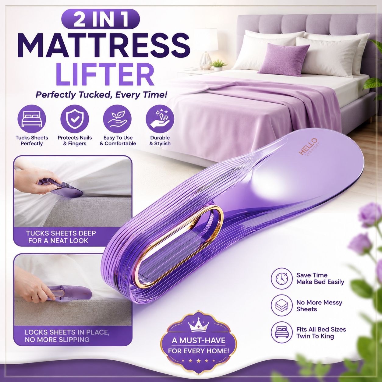 🔥2 IN 1 MATTRESS LIFTER & BED SHEET TUCKER TOOL🔥