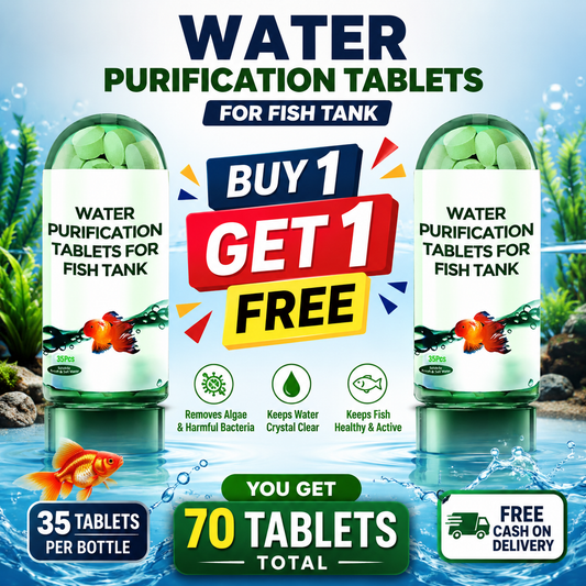Aquarium Water Purification Tablets – Safe for All Fish - 1 to 2 Pills per 10L | Buy 1 Get 1 Free